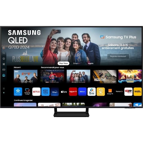 Samsung 65Q70D - 65'' (165 cm) QLED TV - 4K UHD 3840x2160 - 120 Hz - HDR10+ - Gaming Hub - Smart TV - 4xHDMI Sort
