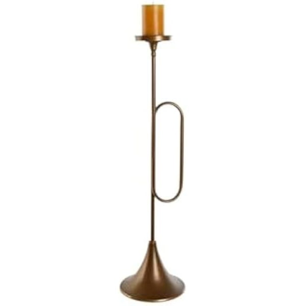 Kynttilänjalka - HOME ESPRIT - Kultainen metallinen kynttilänjalka - 21 x 21 x 78 cm - Monivärinen - Sisäkäyttöön Flerfärgad