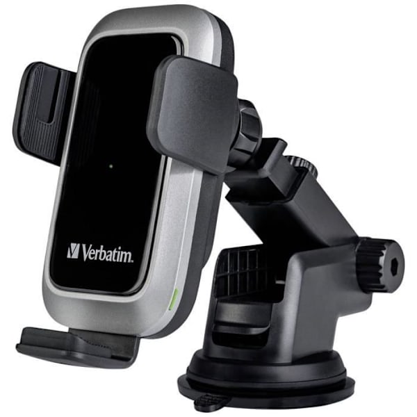 Verbatim FWC-03 Pro Qi Fast Trådløs Biloplader USB Induktiv Ladestation Sort Sort