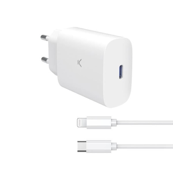 USB SEKTORADAPTER POWER DELIVERY TYPE C 30W LIGHTNING KSIX Vit