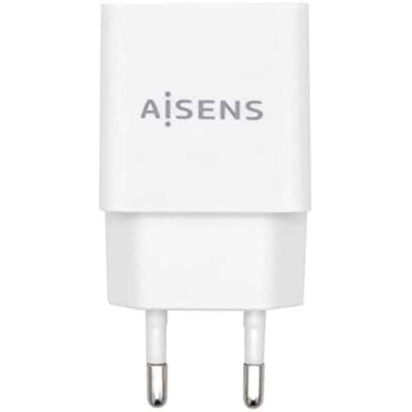 AISENS - A110-0526 - Tehokas 10 W USB-laturi, 5 V/2 A, valkoinen Valkoinen
