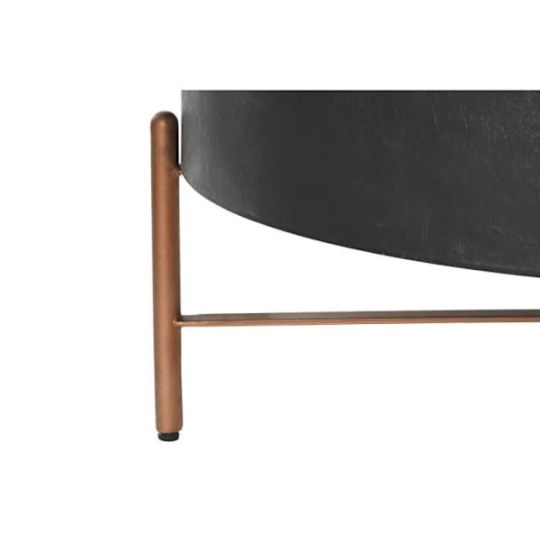 sort bronze træ metal sofabord 90 cm