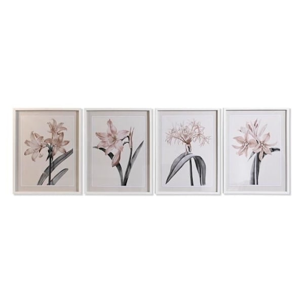 birkeglasramme 55 x 70 x 2,5 cm 55 x 2,5 x 70 cm blomster (4 stk) - Farve: GRÅ
