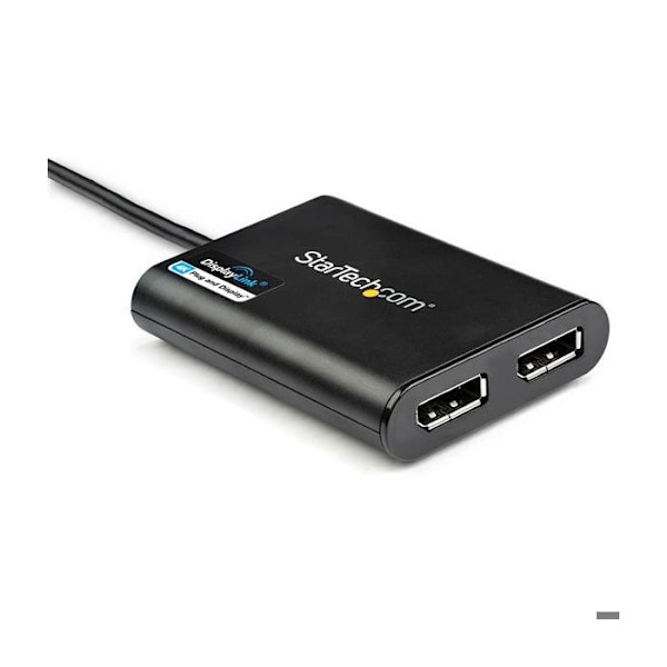 USB-adapteri kaksinkertaiseen DisplayPortiin - StarTech.com - USB 3.0 - 4K 60 Hz - 2 DP-porttia - Musta