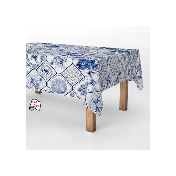 Nappe Antitache - Exma - Blå Keramik - 140cm x 25m - Syntetisk - Enfarvet Retro blå keramik