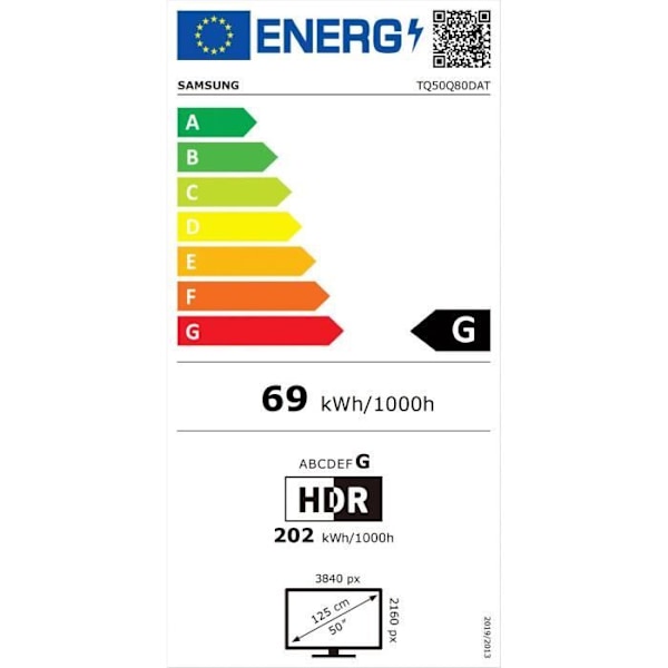 Samsung 50Q80D - 50" (127 cm) QLED TV - 4K UHD 3840x2160 - HDR+ - Smart TV - Gaming Hub - 4xHDMI - WiFi