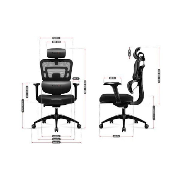HUZARO Combat 7.0 ergonomisk spelstol - Svart - Justerbar i höjdled - Svankstöd - Nackstöd svart