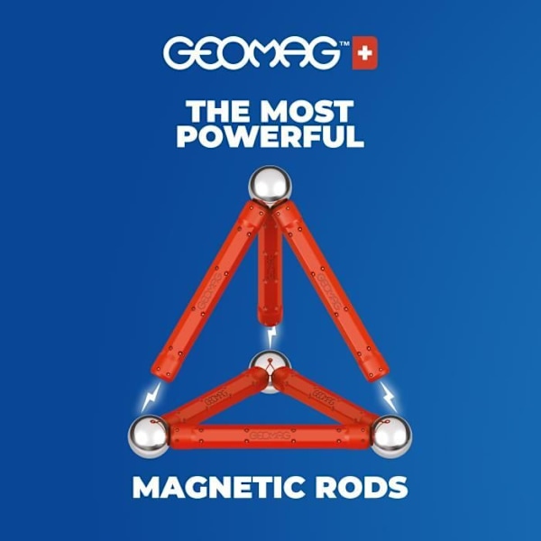 Magnetiskt byggset - GEOMAG - Classic Recycled Magnetic Geometry 24 delar - Geometri - 3D - Pedagogisk Ljusa färger