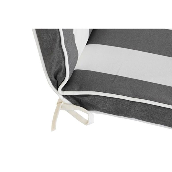 Stolsdyna - DKD Home Decor - Randig - Vattentålig - Polyester - Rektangulär Vit grå
