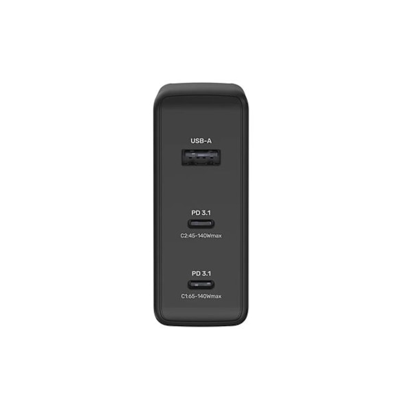 UNITEK USB-C / USB-A PD 3.1 GaN 140 Wattin verkkolaturi - Musta Svart