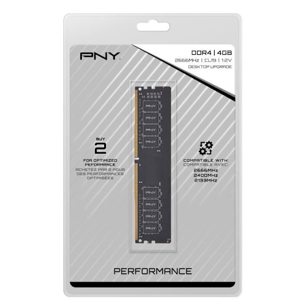 RAM-hukommelse - PNY - DIMM DDR4 2666MHz 1x4GB - (MD4GSD42666)
