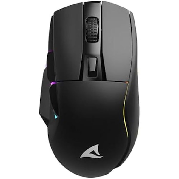 SHARKOON SKILLER SGM50W Gaming Mouse - Bi-Mode - 6 400 DPI - RGB-belysning - PBT Huvudnycklar Svart