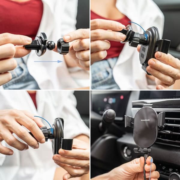 InnovaGoods Chakar langaton nopea lataustuki autoille svart