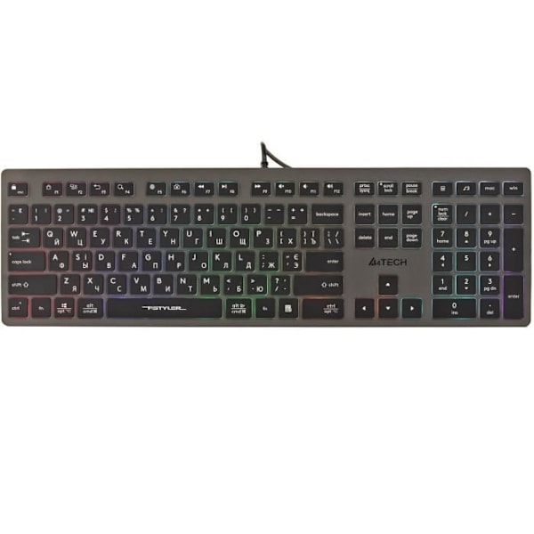 QWERTY-peliohjain A4Tech FX60H 2x USB-porttia Plug & Play USB-yhteys 1,5 m kaapelin pituus (neon-taustavalotus)