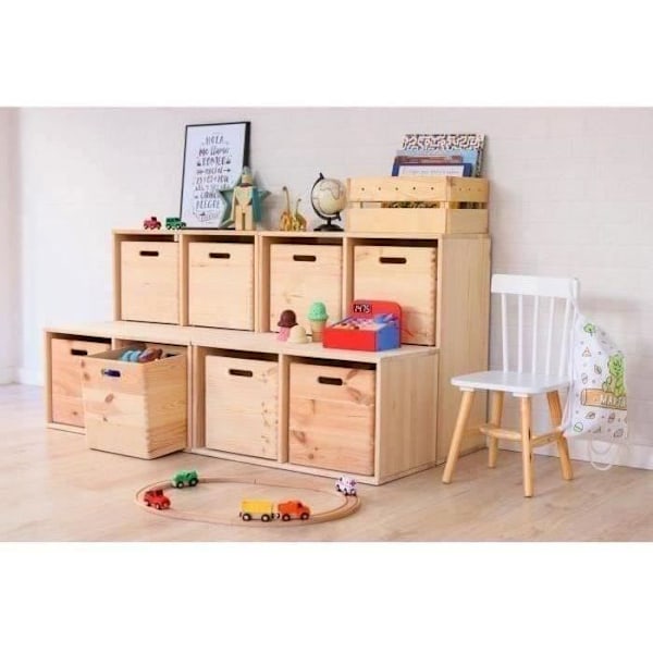 Dinamic 2-box kub - ASTIGARRAGA KIT LINE - Massiv furu - Vardagsrumsmöbler - Lantlig stil - 71x33x36 cm