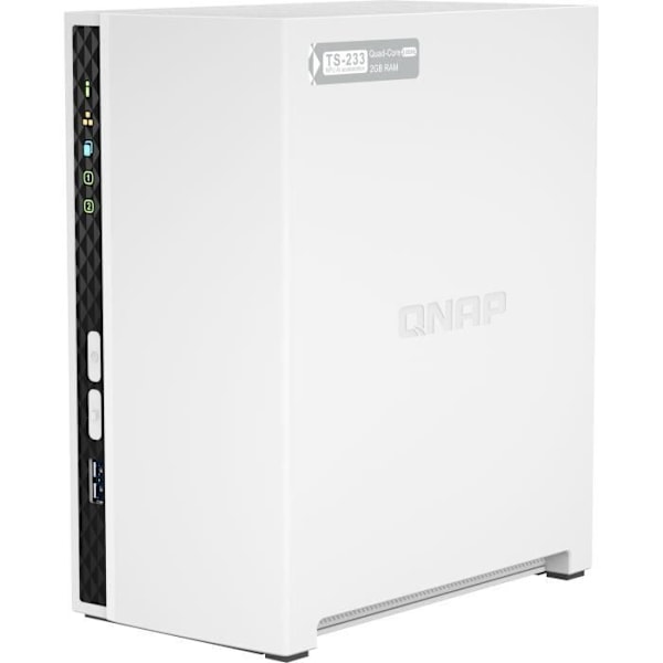 Lagringsserver (NAS) - QNAP - TS-233 - Quad-core ARM Cortex A55 med integrerad NPU