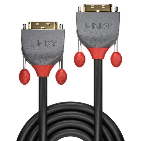 DVI-D Dual Link - LINDY - 2 m - Urosliitin - Kolminkertainen suojaus - 24 karaatin kulta
