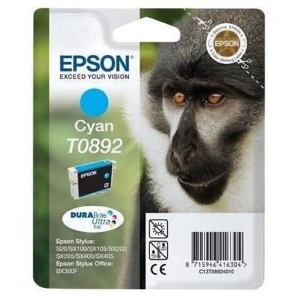 EPSON T0892 syaani mustekasetti - Monkey (C13T08924011)