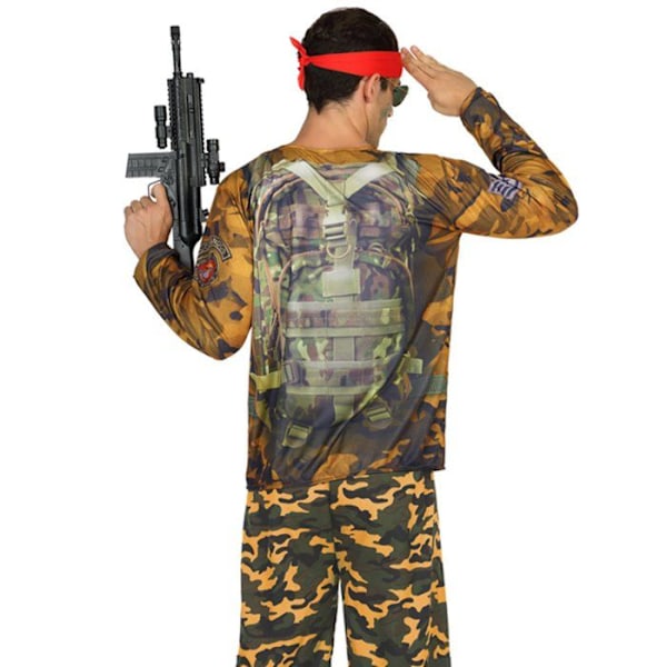 Herre-T-shirt - ATOSA - Militærtryk - Størrelse M/L - Hvid/Camouflage - 100 % bomuld Kamouflage
