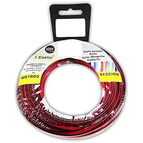 Lydkabel - EDM - Parallel spole 2 x 0,75 mm - Rød/sort - 5 m - Flerfarvet Flerfärgad