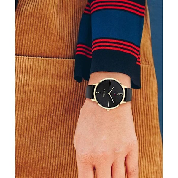 Klocka - Tommy Hilfiger - 1782379 - Kvarts - Svart läder - Vattentät 3 bar Svart