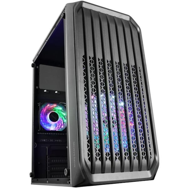 Mars Gaming MC-S2 RGB Mini Tower Micro ATX PC taske med glaspanel - sort - TU