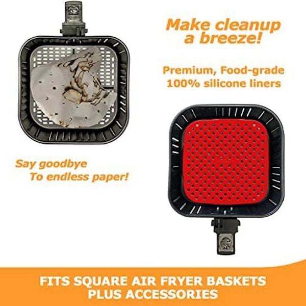 NK 2st Non-Stick silikonfoder för Air Fryer - Tillbehör för Air Fryer, Non-Stick, AirFryer,