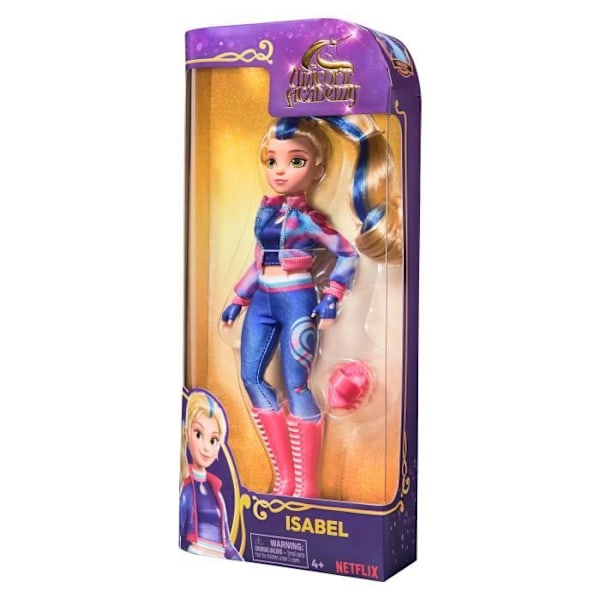 SPIN MASTER DUKKE 24 CM ISABEL Unicorn Academy Lila, gul och brun