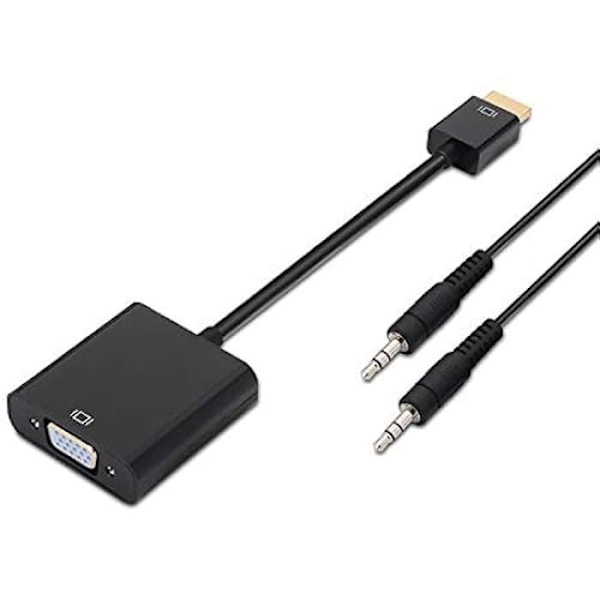 AISENS A122 – 0126 – HDMI til SVGA-konverter (Jack 3.5/H, 10 cm + 1 m til tilslutning af VGA-skærmen) Farve Sort