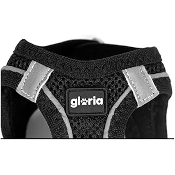 Hundesele - GLORIA - Air Mesh Star - Sort - Størrelse XXS - Justerbar Svart