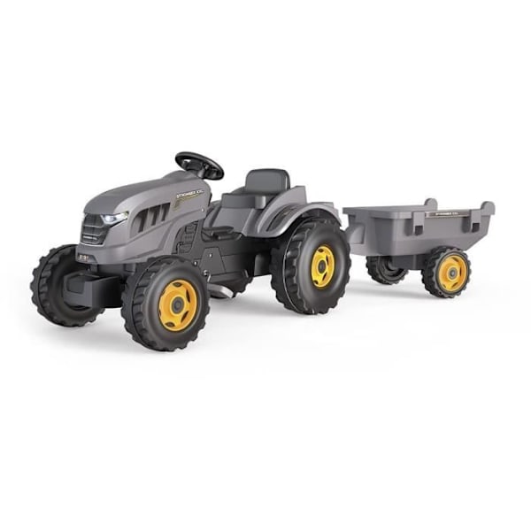 Smoby Stronger XXL Pedal Tractor + Trailer - Grå Grå