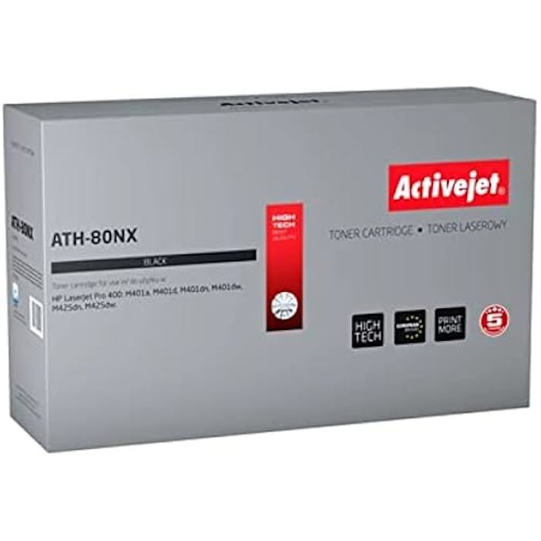 ACTIVEJET ATH-80NX kompatibel svart tonerkassett - Laserteknik - Paket med 1