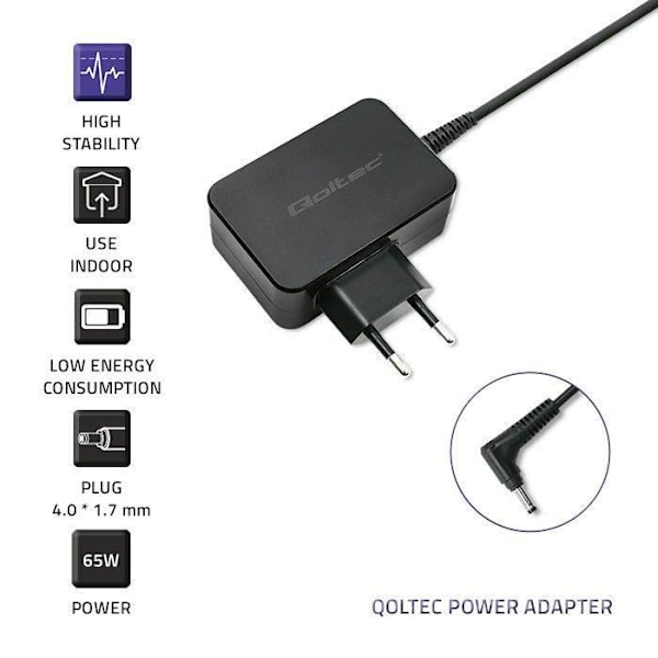 Qoltec strømadapter til Lenovo 65W, 20V, 3.25A, 4.0x1. - 5901878510262