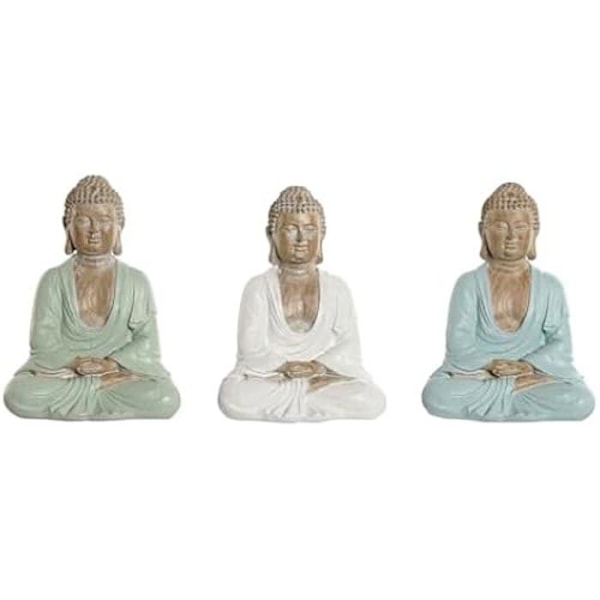 Koristehahmo - HOME ESPRIT - Itämainen Buddha - Monivärinen - 3 kpl - 10,5 x 14 x 18,5 cm Flerfärgad