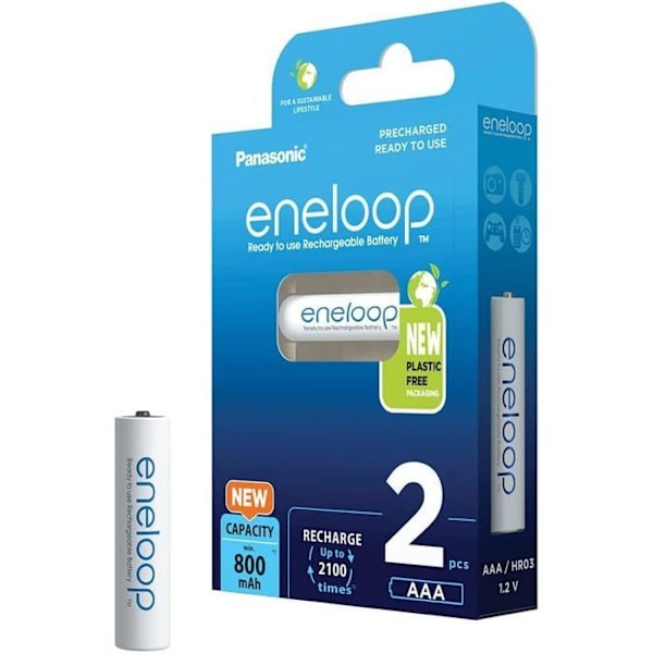 Panasonic eneloop HR03 Uppladdningsbart batteri LR3 (AAA) NiMH 800 mAh 1,2 V 2 st.