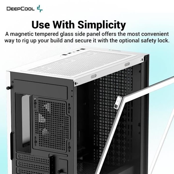PC-kabinet uden strømforsyning - DEEPCOOL CH370 (Hvid) - Mini tower - Micro-ATX format