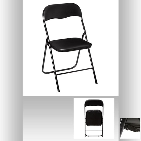Sammenklappelig stol i PVC - Basic - Sort - H 79 cm Svart
