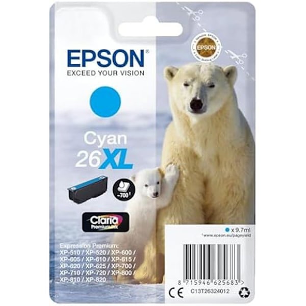 Bläckpatron - EPSON - Claria Home - Cyan - Kompatibel med XP235/XP332/XP335/XP4327/XP435 - 1 styck