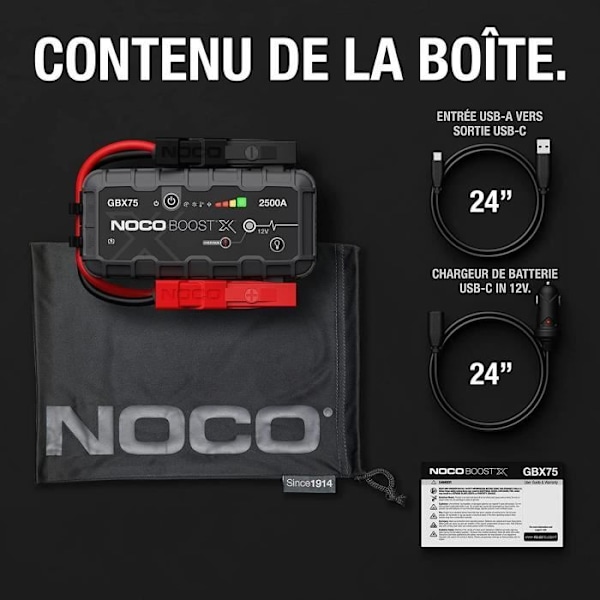 Noco - Boost X Lithium starthjälp GBX75 2500A SVART