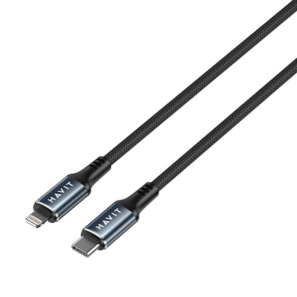 Nopeuden latauskaapeli, Tyypin C, PD30W, 1 m - Havit (CB6311) - Musta / Sininen