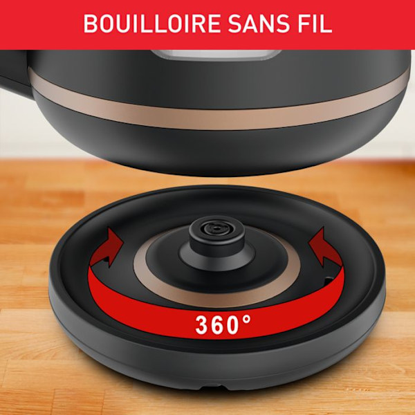 Bouilloire électrique INCLUDEO 1 L, Nem praktisk brug, Ergonomisk håndtag KI533811 Svart