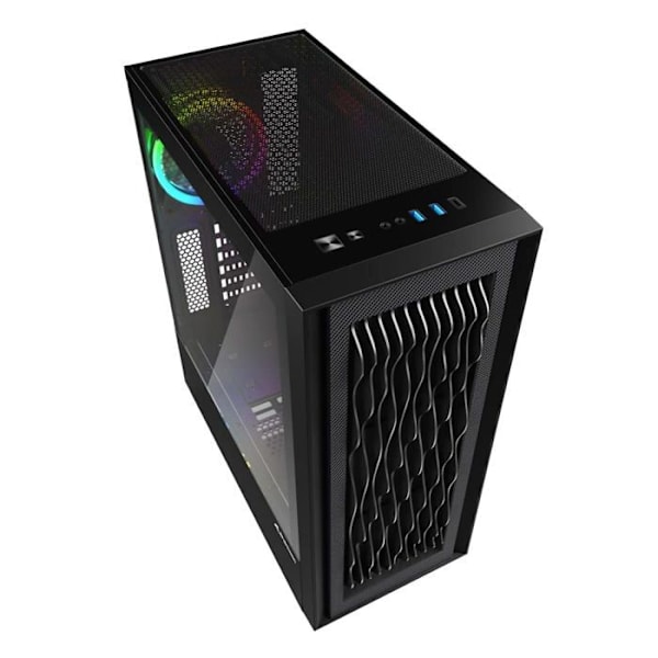 SHARKOON RGB WAVE ATX gaming pc-case - Sort - 3x 120 mm - 2 interne båse - 7 udvidelsesbåse