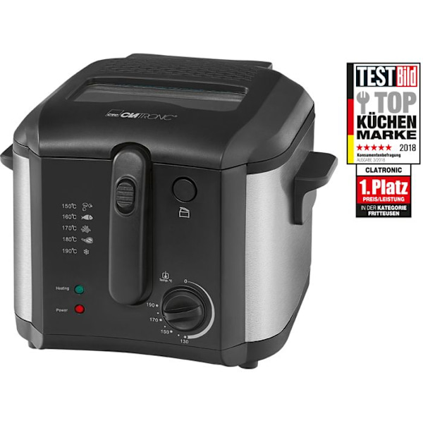 Friture - CLATRONIC - FR 3649 - 1600W - 2.5L - Sort Svart