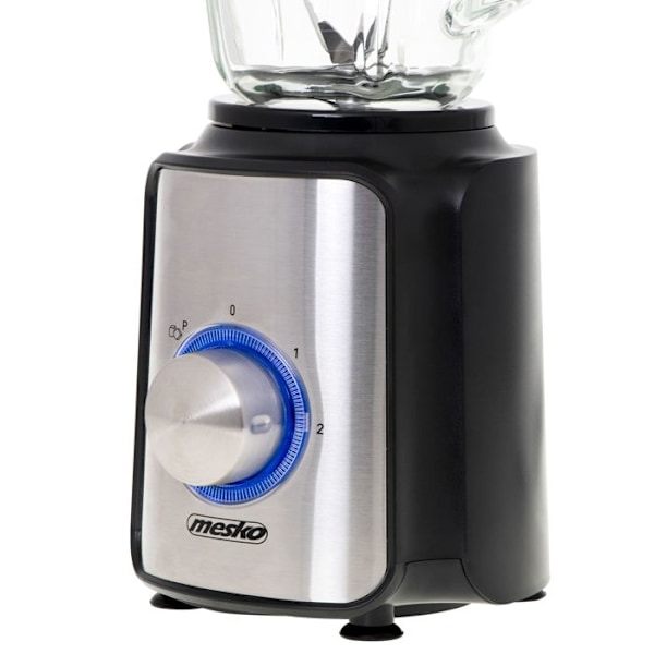 Blender Mixeur i Glas på 1,5 Liter, 2 Hastigheder + Pulse, Isknuser Mesko MS 4080 1200W Sort/Sølv 85094000