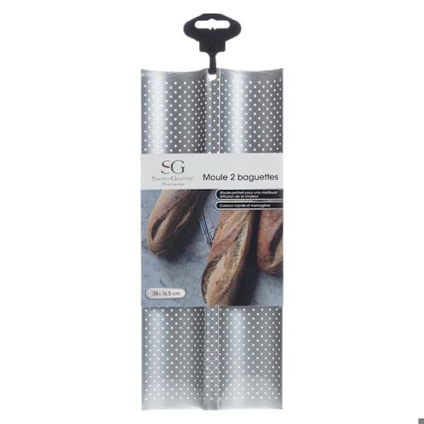 Form för baguetter - 5five - Metall - Non-stick - Perforerad - 2 baguetter Svart