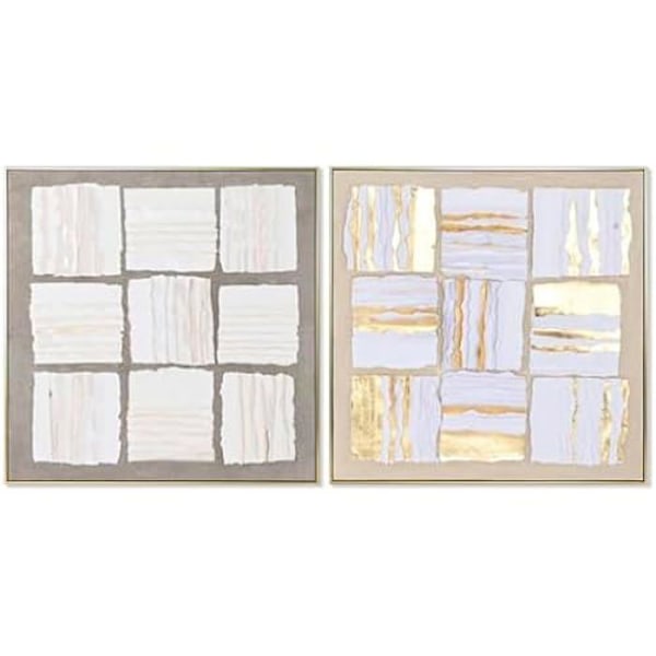 Etusivu ESPRIT Modern Abstract Painting 102,3 x 4,5 x 102,3 cm (2 kpl) mångfärgad