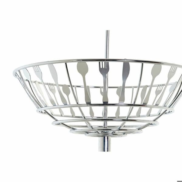 Fruktskål - DKD Home Decor - Metall och Plast - Silver - Praktisk - Design pengar