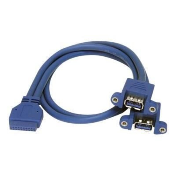 2-porttinen paneeliasennus USB 3.0 -kaapeli - STARTECH - Emolevyn IDC-liitin 2x USB A - F/F