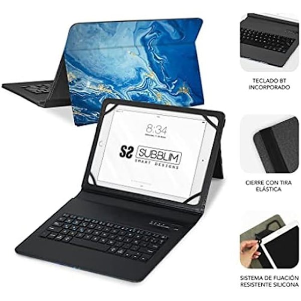 SUBBLIM FUNDA Tablet KEYTAB Pro BT Trendig MARMOL Azul Flerfärgad