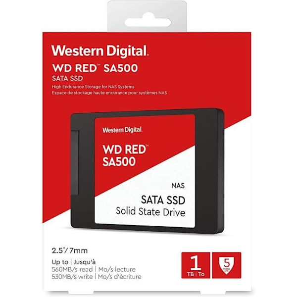WD Red™ - SSD NAS - SA500 - 1TB - 2,5" (WDS100T1R0A)
